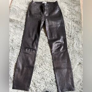 L’agence Lamb Leather Pants Black Size 25